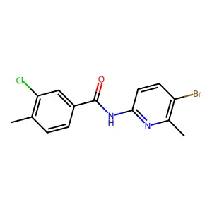 N-(5-bromo-6-methylpyridin-2-yl)-3-chloro-4-methylbenzamide structure