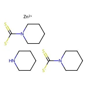 Zinc, (piperidine)bis(1-piperidinecarbodithioato-kappaS1,kappaS'1)- structure