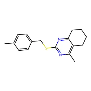 4-Methyl-2-[(4-methylbenzyl)sulfanyl]-5,6,7,8-tetrahydroquinazoline structure