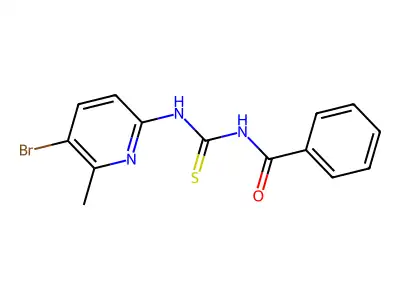 N-[(5-bromo-6-methylpyridin-2-yl)carbamothioyl]benzamide structure