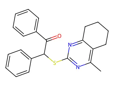 2-[(4-Methyl-5,6,7,8-tetrahydroquinazolin-2-yl)sulfanyl]-1,2-diphenylethanone structure
