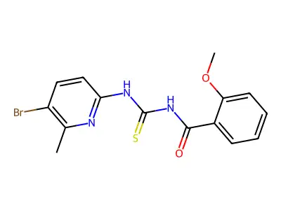 N-[(5-bromo-6-methylpyridin-2-yl)carbamothioyl]-2-methoxybenzamide structure