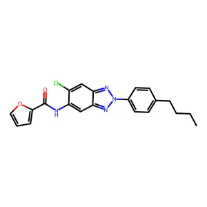 N-[2-(4-butylphenyl)-6-chlorobenzotriazol-5-yl]furan-2-carboxamide structure