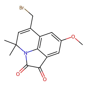 6-(bromomethyl)-8-methoxy-4,4-dimethyl-4H-pyrrolo[3,2,1-ij]quinoline-1,2-dione structure