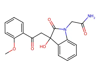 2-{3-hydroxy-3-[2-(2-methoxyphenyl)-2-oxoethyl]-2-oxo-2,3-dihydro-1H-indol-1-yl}acetamide structure