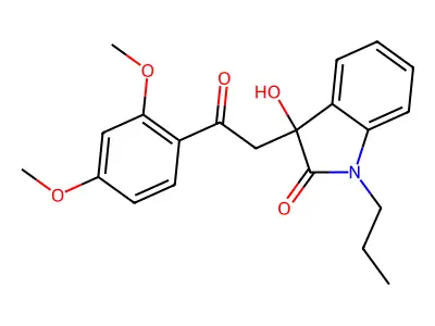 3-[2-(2,4-dimethoxyphenyl)-2-oxoethyl]-3-hydroxy-1-propyl-1,3-dihydro-2H-indol-2-one structure