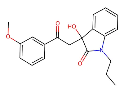 3-hydroxy-3-[2-(3-methoxyphenyl)-2-oxoethyl]-1-propyl-1,3-dihydro-2H-indol-2-one structure