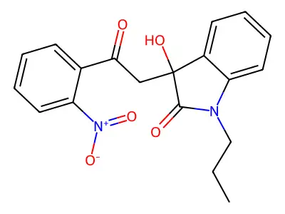 3-Hydroxy-3-[2-(2-nitrophenyl)-2-oxoethyl]-1-propylindol-2-one structure
