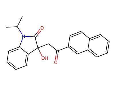 3-Hydroxy-3-(2-naphthalen-2-yl-2-oxoethyl)-1-propan-2-ylindol-2-one structure