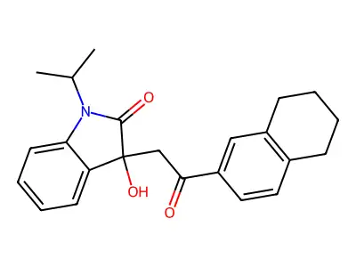 3-hydroxy-3-[2-oxo-2-(5,6,7,8-tetrahydronaphthalen-2-yl)ethyl]-1-propan-2-ylindol-2-one structure