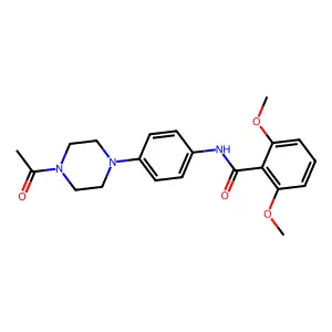 N-[4-(4-acetylpiperazin-1-yl)phenyl]-2,6-dimethoxybenzamide structure