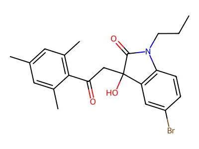 5-Bromo-3-hydroxy-3-[2-oxo-2-(2,4,6-trimethylphenyl)ethyl]-1-propylindol-2-one structure
