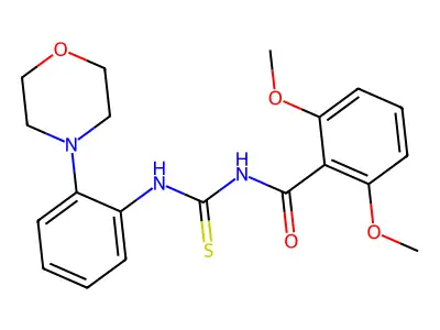 2,6-dimethoxy-N-[(2-morpholin-4-ylphenyl)carbamothioyl]benzamide structure