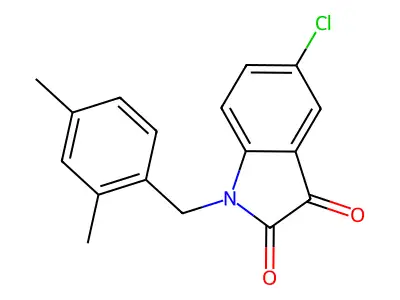5-chloro-1-(2,4-dimethylbenzyl)-1H-indole-2,3-dione structure