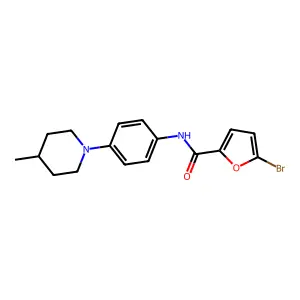 5-bromo-N-[4-(4-methylpiperidin-1-yl)phenyl]furan-2-carboxamide structure