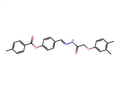 [4-[[[2-(3,4-dimethylphenoxy)acetyl]hydrazinylidene]methyl]phenyl] 4-methylbenzoate structure