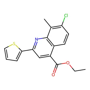 Ethyl 7-chloro-8-methyl-2-(2-thienyl)-4-quinolinecarboxylate structure