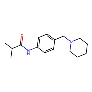 2-methyl-N-[4-(piperidin-1-ylmethyl)phenyl]propanamide structure
