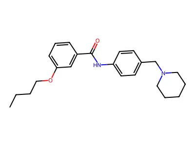 3-butoxy-N-[4-(piperidin-1-ylmethyl)phenyl]benzamide structure