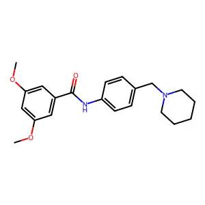 3,5-dimethoxy-N-[4-(piperidin-1-ylmethyl)phenyl]benzamide structure