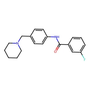 3-fluoro-N-[4-(piperidin-1-ylmethyl)phenyl]benzamide structure
