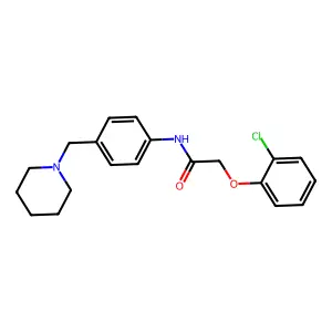2-(2-chlorophenoxy)-N-[4-(piperidin-1-ylmethyl)phenyl]acetamide structure