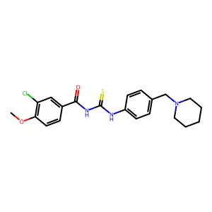 3-chloro-4-methoxy-N-[[4-(piperidin-1-ylmethyl)phenyl]carbamothioyl]benzamide structure