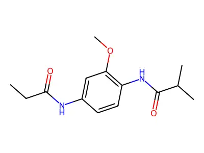 N-[2-methoxy-4-(propanoylamino)phenyl]-2-methylpropanamide structure