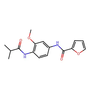 N-[4-(isobutyrylamino)-3-methoxyphenyl]-2-furamide structure
