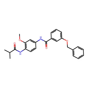 N-[3-methoxy-4-(2-methylpropanoylamino)phenyl]-3-phenylmethoxybenzamide structure