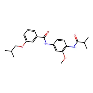 N-[3-methoxy-4-(2-methylpropanoylamino)phenyl]-3-(2-methylpropoxy)benzamide structure