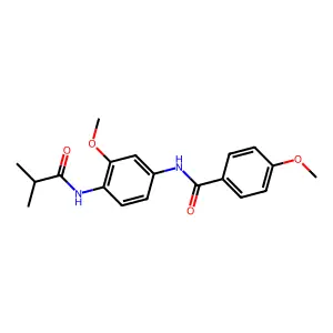 4-methoxy-N-[3-methoxy-4-(2-methylpropanoylamino)phenyl]benzamide structure