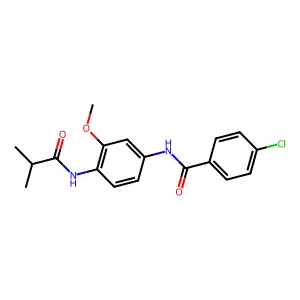 4-chloro-N-[4-(isobutyrylamino)-3-methoxyphenyl]benzamide structure