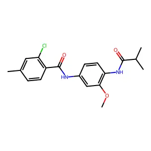 2-chloro-N-[3-methoxy-4-(2-methylpropanoylamino)phenyl]-4-methylbenzamide structure