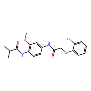 N-(4-{[(2-chlorophenoxy)acetyl]amino}-2-methoxyphenyl)-2-methylpropanamide structure