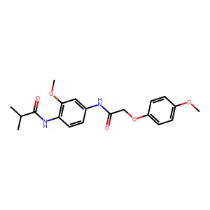 N-(2-methoxy-4-{[(4-methoxyphenoxy)acetyl]amino}phenyl)-2-methylpropanamide structure