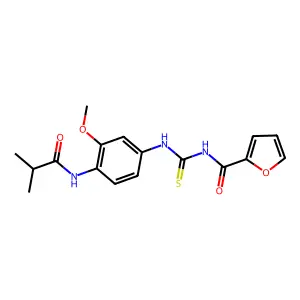N-[[3-methoxy-4-(2-methylpropanoylamino)phenyl]carbamothioyl]furan-2-carboxamide structure