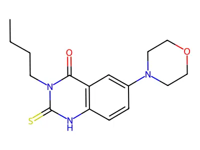 3-butyl-6-morpholin-4-yl-2-sulfanylidene-1H-quinazolin-4-one structure