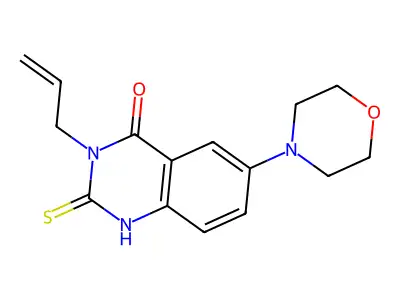 6-morpholin-4-yl-3-prop-2-enyl-2-sulfanylidene-1H-quinazolin-4-one structure