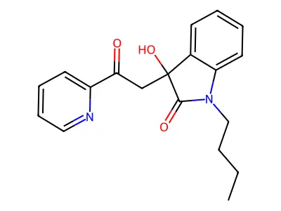 1-Butyl-3-hydroxy-3-(2-oxo-2-pyridin-2-ylethyl)indol-2-one structure