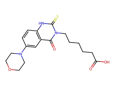 6-(6-morpholin-4-yl-4-oxo-2-sulfanylidene-1H-quinazolin-3-yl)hexanoic Acid structure