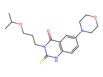 3-(3-isopropoxypropyl)-6-morpholin-4-yl-2-thioxo-2,3-dihydroquinazolin-4(1H)-one structure