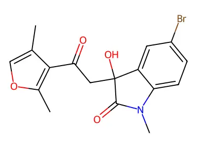 5-Bromo-3-[2-(2,4-dimethylfuran-3-yl)-2-oxoethyl]-3-hydroxy-1-methylindol-2-one structure