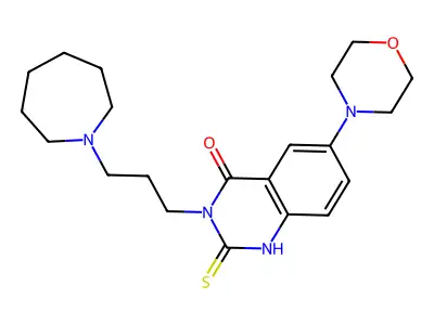 3-(3-azepan-1-ylpropyl)-6-morpholin-4-yl-2-thioxo-2,3-dihydroquinazolin-4(1H)-one structure