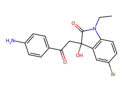 3-[2-(4-Aminophenyl)-2-oxoethyl]-5-bromo-1-ethyl-3-hydroxyindol-2-one structure
