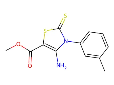 Methyl 4-amino-2-thioxo-3-(m-tolyl)-2,3-dihydrothiazole-5-carboxylate structure