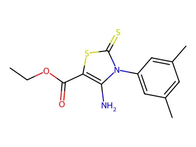 Ethyl 4-amino-3-(3,5-dimethylphenyl)-2-sulfanylidene-1,3-thiazole-5-carboxylate structure