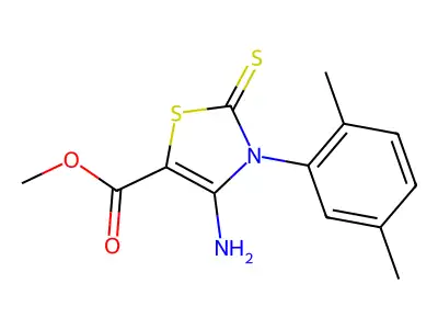 Methyl 4-amino-3-(2,5-dimethylphenyl)-2-sulfanylidene-1,3-thiazole-5-carboxylate structure