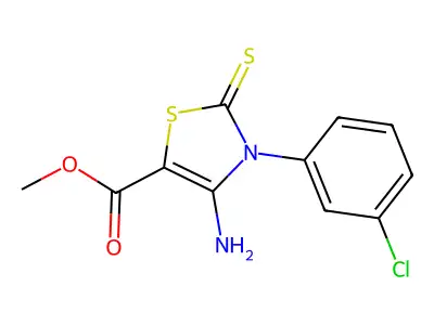 Methyl 4-amino-3-(3-chlorophenyl)-2-sulfanylidene-1,3-thiazole-5-carboxylate structure