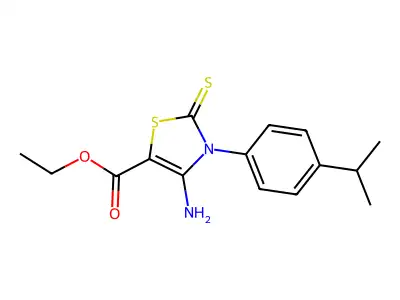 Ethyl 4-amino-3-(4-isopropylphenyl)-2-thioxo-2,3-dihydrothiazole-5-carboxylate structure